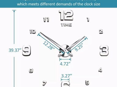Se vende reloj de pared de 3D tamaño adaptable hasta 100 cm -120 cm - Img 64057110