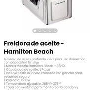 Freidora de aceite -Hamilton Beach. Profunda ideal para uso doméstico con capacidad familiar - Img 54201585