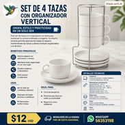SET DE 4 TAZAS CON ORGANIZADOR VERTICAL - Img 57167325
