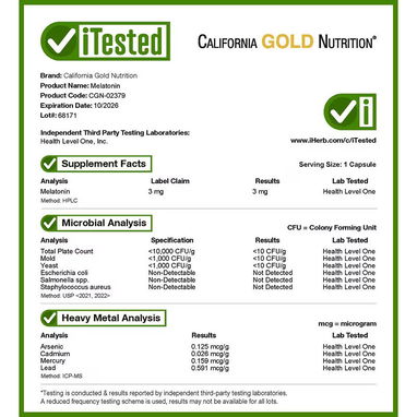 Melatonina 3mg (California Gold · 90 cápsulas) - 4/7