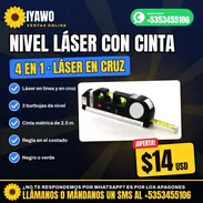 📏 Nivel Láser 4 en 1 con Cinta Métrica de 2.5 m, Láser en Cruz y 3 Burbujas | $14 USD - Img 58443745