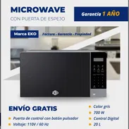 Microondas con puerta de espejo, garantía de 1 año, con factura, somos mipyme - Img 55858559