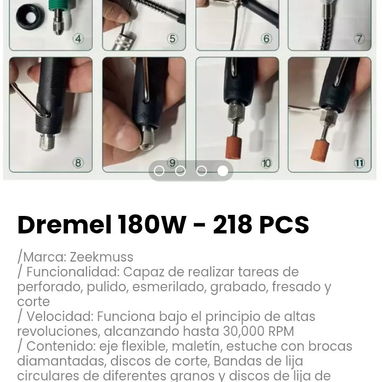 Dremel 180W - 218 PCS. Marca: Zeekmuss - 4/4