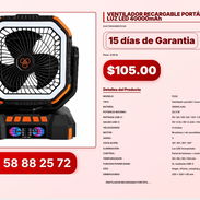 VENTILADOR RECARGABLE PORTÁTIL F22 CON LUZ LED 40000mAh - Img 57026876