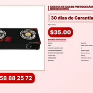 COCINA DE GAS DE VITROCERÁMICA 2 QUEMADORES VPT#-0293 - Img 56830948