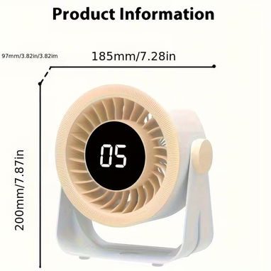 VENTILADOR RECARGABLE | VENTILADOR PORTATIL | LUZ AMBIENTAL | BATERIA  | - 2/3