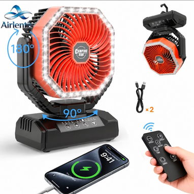 🔋 VENTILADOR RECARGABLE DE 20 000 mAh CON LUZ LED Y CONTROL REMOTO - 2/2