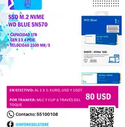 WD Blue SN580 SSD M.2 NVMe - 1TB | Nuevo a estrenar | 80 USD - Img 47945393