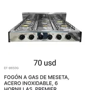 Cocina de gas de meseta 6 hornillas Premier - Img 54013645