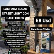 LAMPARA SOLAR STREET LIGHT CON BASE 1000W, Garantía de 15 días, Entrega por un mínimo costo adicional para toda La Haban - Img 55504295