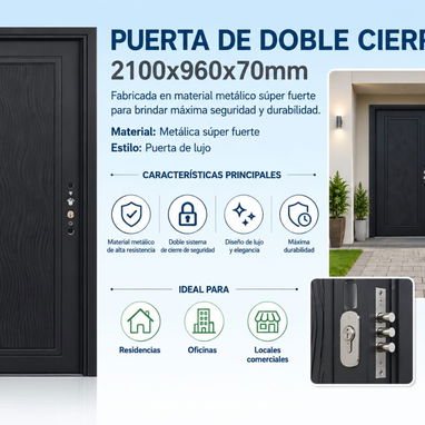 Puertas de Acero de lujos con imitación a Madera doble cierre, super resistente 230$ - 2/2