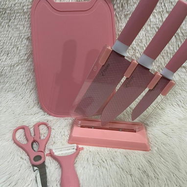 Set de 7 piezas de cuchillos, tabla de picar y base transparente (TCH) - Img 120034307