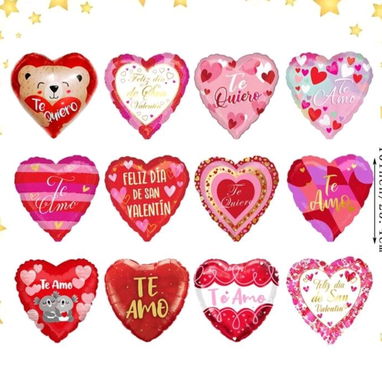 Set de globos de aluminio con textos de amor - Img 114282297