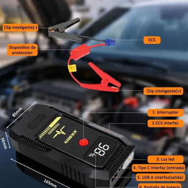 Arrancador de bateria portatil para carros y motos - 5/7