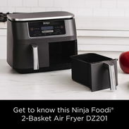 Ninja DZ201 Foodi - Freidora de aire 6 en 1 DualZone de 8QT con 2 cestas de freír independientes - Img 47074422