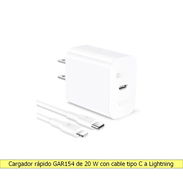 Cargador rápido GAR154 de 20 W con cable tipo C a Lightning - Img 55758142