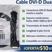 Cable DVI‑D Dual Link M/M – 6 pies (≈1,8 m) Características: - Conectores: DVI‑D Dual Link macho a macho - Pines: 20 pi - Img 56581453