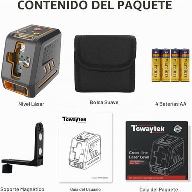 Nivel laser TOWAYTEK profesional luz verde (incluye baterias) - 3/3