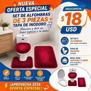 SET DE ALFOMBRAS DE 3 PIEZAS + TAPA DE INODORO ($18) - Img 56921683