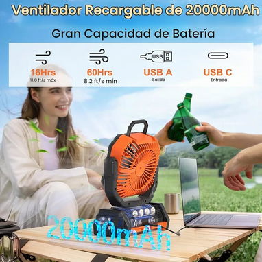 Ventilador Portátil Recargable Honesorn 52 USD💲 ✅F26 - 3/5