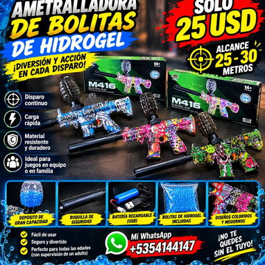 Ametralladora M416 y Mp7 super lindas de bolita hidrogel dispara duroo - 6/10