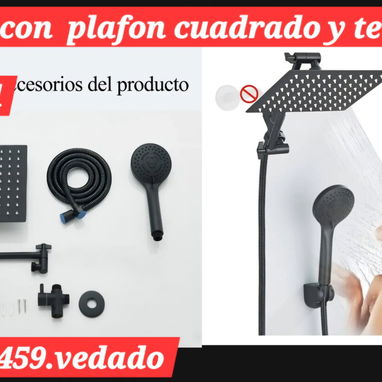 Lampara de techo modernas Bombillos incluidos Reloj de pared digital Ducha plafon con ducha de telef - Img 128154923