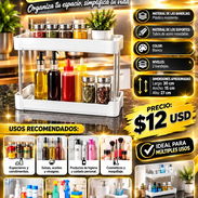 ESTANTE ORGANIZADOR MULTIFUNCIONAL DE 2 NIVELES BLANCO, FACTURA Y GARANTÍA. VARIEDAD DE ELECTRODOMÉSTICOS Y PRODUCTOS - Img 57486408