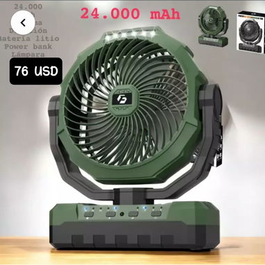 Ventiladores recargables con lámpara y puerto para cargar celulares - Img 121619006