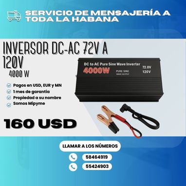 🪫 INVERSORES DE DC A AC 🔴 3000 W DE 72 V 💲135 USD 🔴 3000 W DE 12 V 💲150 USD 🔴 4000 W DE 72 V 💲160 USD - Img 119303335