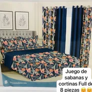 Juego de sábana y cortinas full de 8 piezas (G&L) - Img 55900041