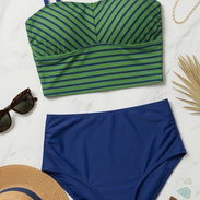 Bikini High-Waist Stripes & Navy – Talla M - Img 56992962