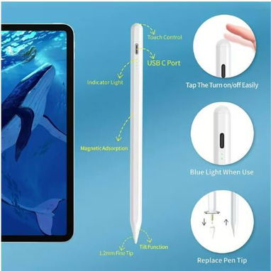 Lápiz táctil activo universal con punta fina de 1.2 mm (Negro) | Diseñado para escribir y | C... | videojuegoshabana.com - Img 122965493