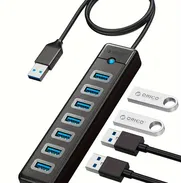 Regleta o HUB USB 3.0 De 7 Puertos ORICO Con Cable De 19,7 Pulgadas, Divisor De Datos USB - Img 49576605