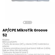 AP/CPE MikroTik Groove 52. Punto de acceso (AP) y cliente (CPE) inalámbrico exterior - Img 53947110