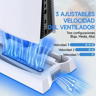Soporte y estación de refrigeración para PS5 (Blanco) | PS5 | Sin batería | Con garantía | videojuegoshabana.com - Img 122924409