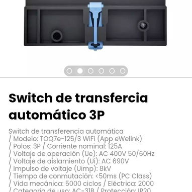 Switch de transfercia automático 3P. Modelo: TOQ7e-125/3 WiFi (App eWelink) - Img 120876369