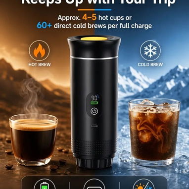 ☕✨ ¡Tu café favorito donde quieras! La nueva KLZO Cafetera de Cápsulas Automática Portátil Digital te permite disfrutar. - Img 122785680