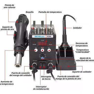 REXQualis 8586 – Estación de soldadura profesional 2 en 1 - 2/2