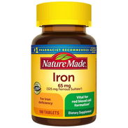 Iron ( Sulfato Ferroso ) 65 mg frascos de 100 y 180 tabletas sellado importado - Img 55296136