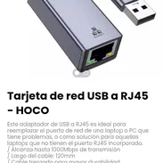 Tarjeta de red USB a RJ45 - HOCO. Adaptador de USB a RJ45 es ideal para reemplazar el puerto de red de una laptop o PC - Img 55317265