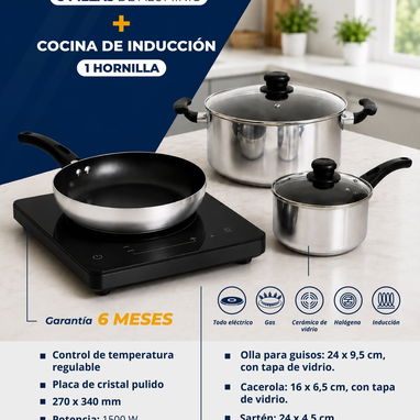 💢SÚPER COMBOS CON COCINAS DE INDUCCION E INFRARROJA + CALDEROS - 3/4