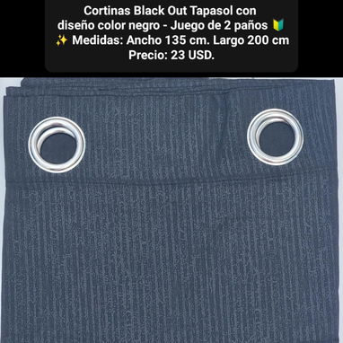 Cortinas blackout (tapasol), juego de 2 paños, varios colores y tamaños - 7/10