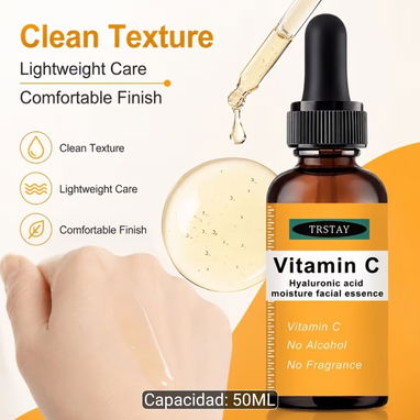 Esencia facial hidratante con vitamina C y ácido hialurónico de 1.69 oz, - Img 123209178