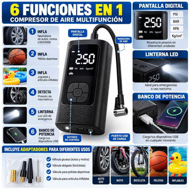 Bomba de aire portátil - 3/4