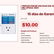 Protector Milexus ML-VP20A-120V por Solo $10.00 con Salida 20A VPT#-0254 - Img 55289514