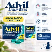 Ibuprofeno Advil Liqui-Gels 200 mg – Alivio del Dolor y Reducción de Fiebre | 40 Cápsulas - Img 57782220