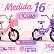 Bicicleta medida 12 16 y carriolas de 1 a 7 años con luces y melodías - Img 57005378