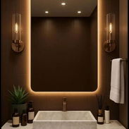 🪞Espejos Tactil con lucez Led y bordes dorados - Img 55987575