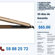 PLANCHA PARA CABELLO CON TECNOLOGÍA DE KERATINA Y ACEITE DE ARGÁN REMINGTON VPT-0283 - Img 55992974