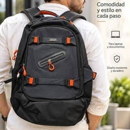 Mochila para laptop con puerto USB – 30 USD  Mochila amplia y acolchada, ideal para trabajo, universidad y uso diario. - 4/6